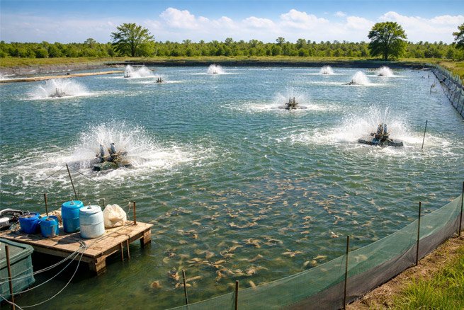 Piscina de camarones