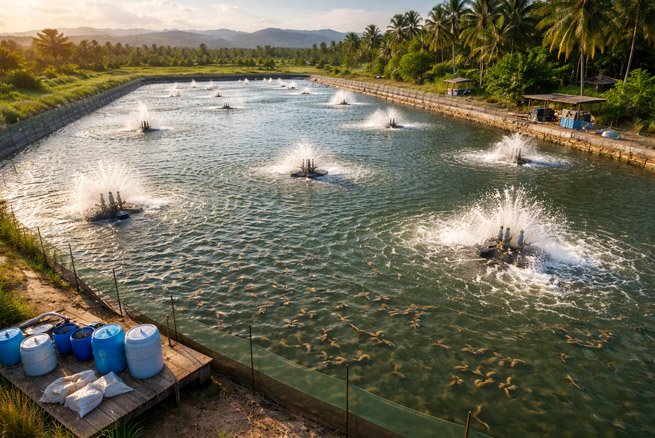 Piscina de camarones